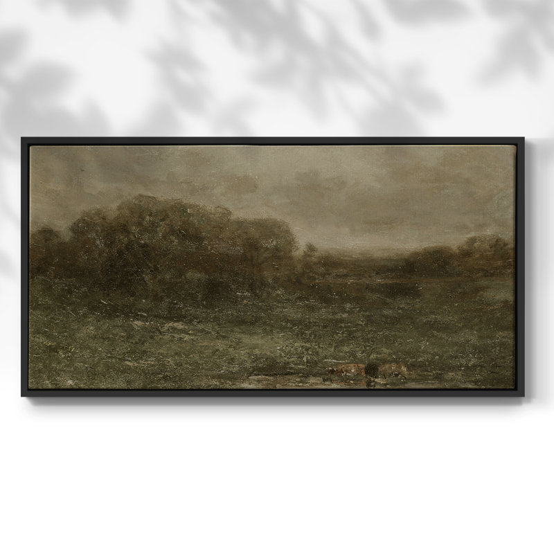 Série paysage - DCCCLxxxi - Toile tendue avec châssis encadré - Prêt à être accroché, Noir, H 17 po x l 33 po