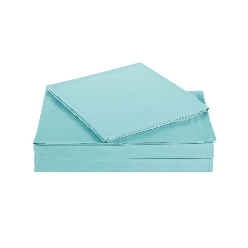 King Turquoise Solid Microfiber Polyester Sheet Set