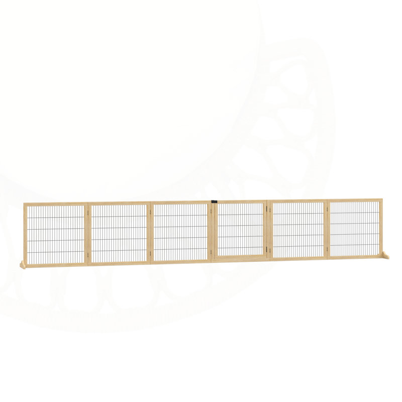 Barrière polyvalente pliable pour chien en bois pour divers espaces de maison, assurant la sécurité des animaux de compagnie