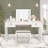 Mirrored Vanities Desk With Drawers, Bedroom Makeup Vanity Table Set With Mirror And Stool, Flip Up Dressing Table For Bedroom/Makeup Room, Working Desk For Women, Girl Furniture Combo