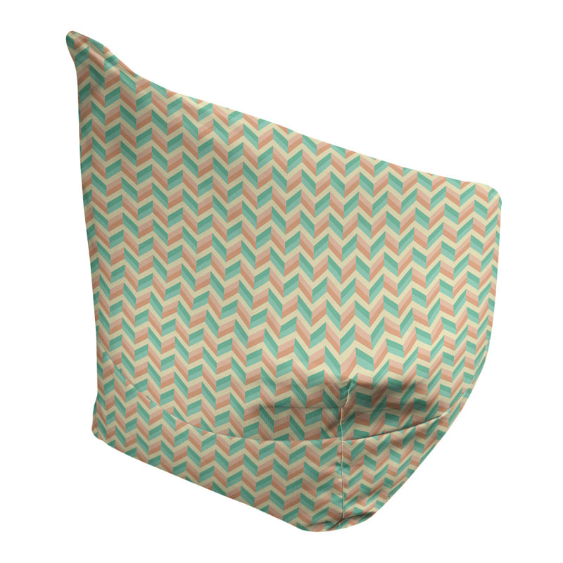 Petite chaise à sacs à billes & Leffel, H 120 po x L 31 po x P 60 po, Rembourrage poly, Vert / orange