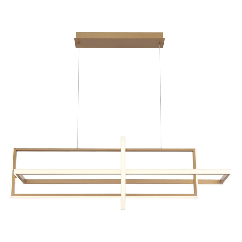 Lustre DEL, Doré, H 15,75 po x l 55,75 po x P 15,75 po