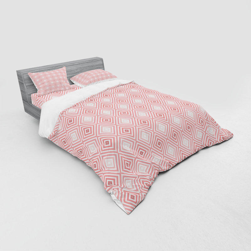 Ensemble de housse de couette moderne et contemporain en microfibre rose pâle
