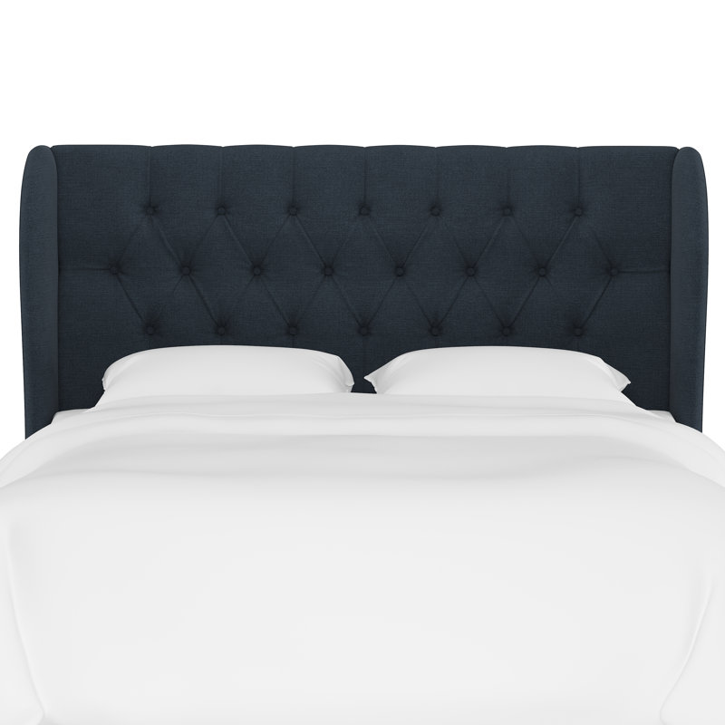 Tomey Upholstered Headboard, Queen, Classic Navy Linen