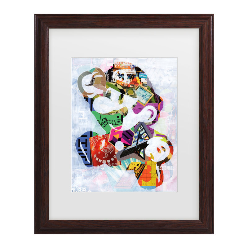 Art encadré «Mario», Brun, H 22,75 po x l 18,75 po x P 0,75 po