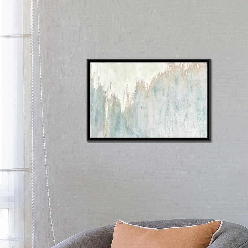 « snowfall », reproduction sur toile, H 18 po x l 26 po x P 1,5 po, Toile avec cadre noir, Pas de tapis