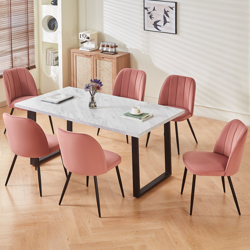 6 - Person Dining Set, Rose Velvet