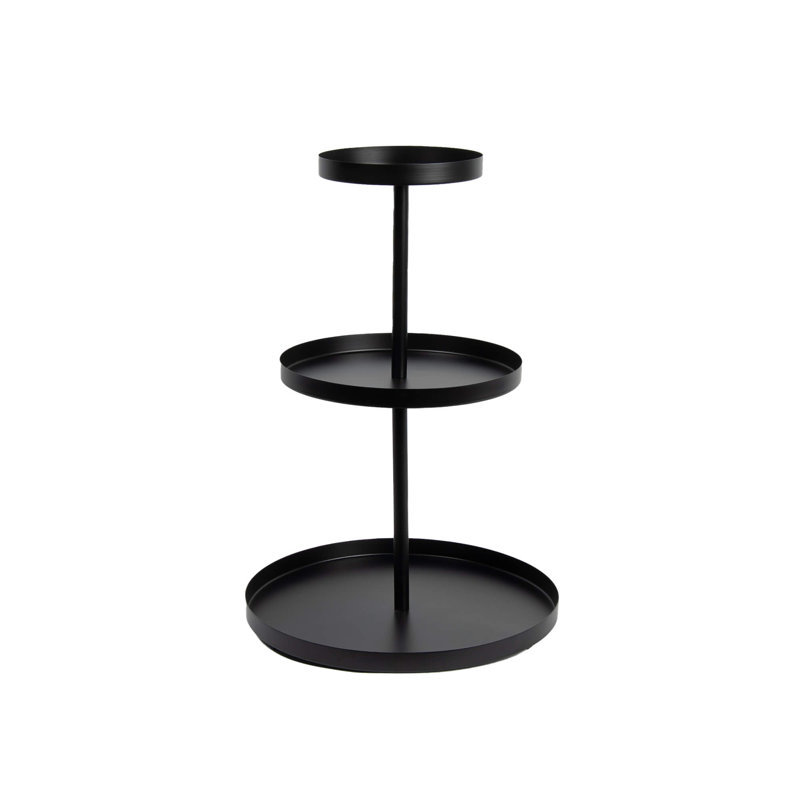 3 TIER ROUND BLACK METAL