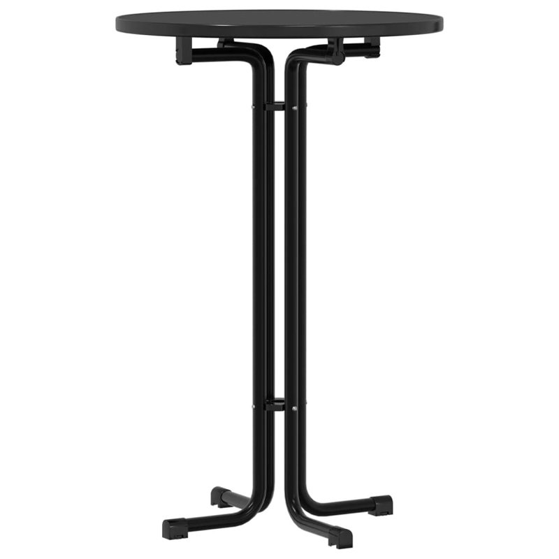 Phelia Bar Table Engineered Wood and Steel, Black, 70cm W x 70cm L