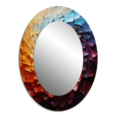 Rhythmic Pulse I - Multi-Color Oval Wall Mirror Decor