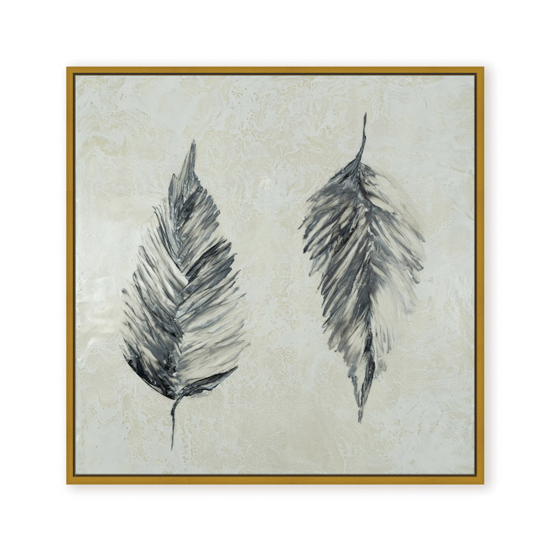 Nature Inspired "Silver Foliage" Canvas Wall Art By , 12" H x 12" W x 2.375" D, Framed Canvas, Brown