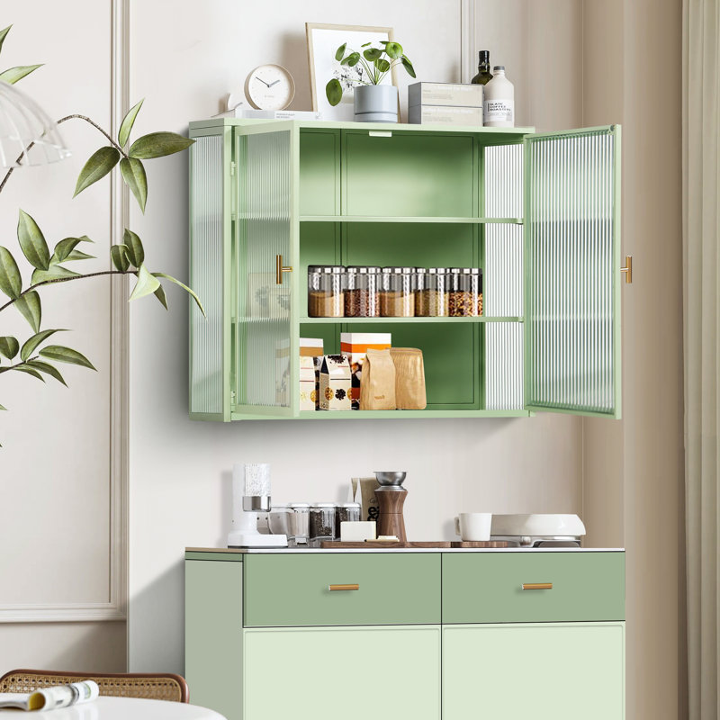 27.27" Two-Door Cabinet With Three Storage, Suits Entryway, Living Room, Bathroom, Dining Mint Entice Three Cabinet, Maximizes Storage Space In Your Home