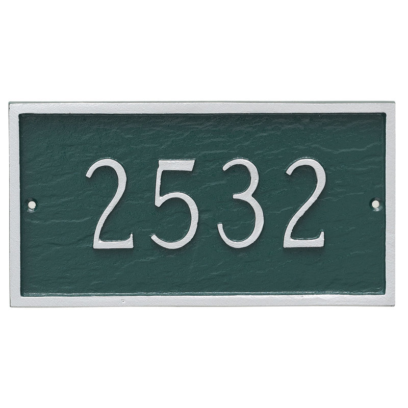 Plaque d’adresse murale sur 1 ligne Classic, Marine / argent, Oui