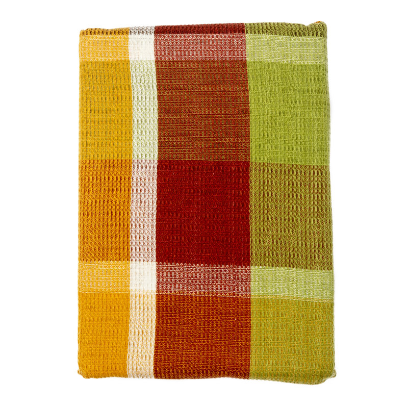 Rustic Fall Plaid Cotton Fabric Tablecloth, 60" x 102"