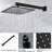 Bathroom Rain Shower - Matte Black Finish, 10 Inch Head, Handheld Shower, 59" Hose, Adjustable Water Flow, Ceramic Disc Valve, Residential Wall Mounted Black, Hand With Diverter, Corrosion Finish