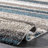 City Striped Shag Tufted Performance Brown/Teal/Blue Rug-2119853960