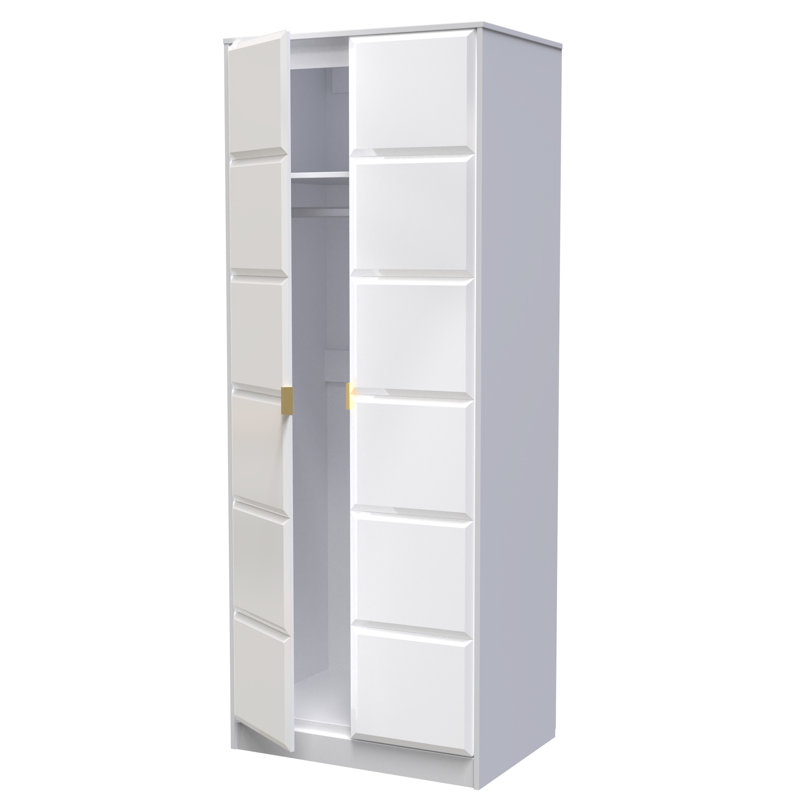 Allem 2 Door Wardrobe, Gloss/White