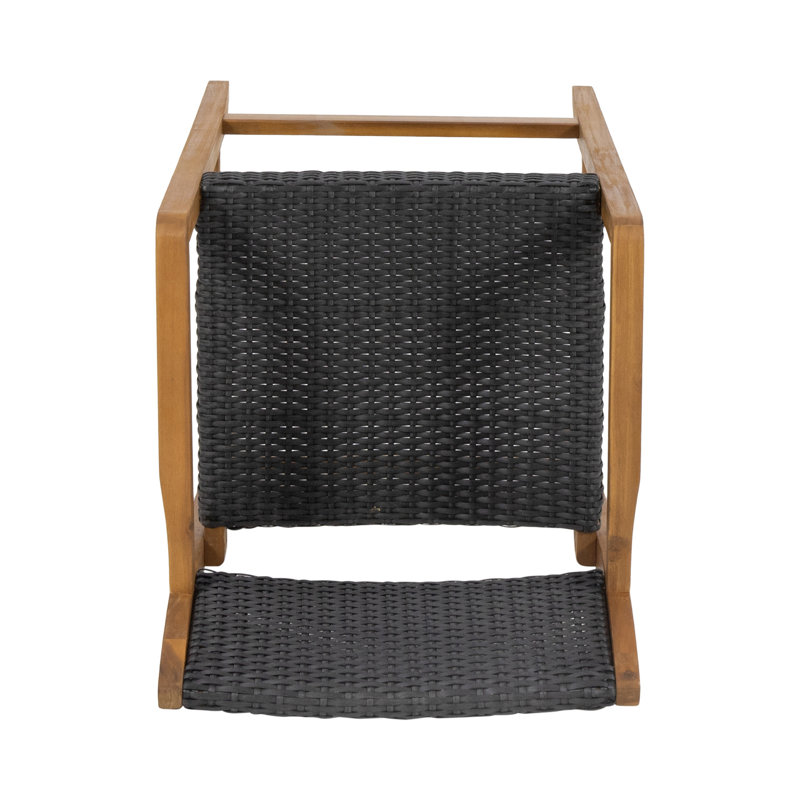 GENESEE WICKER & WOOD BAR STOOL