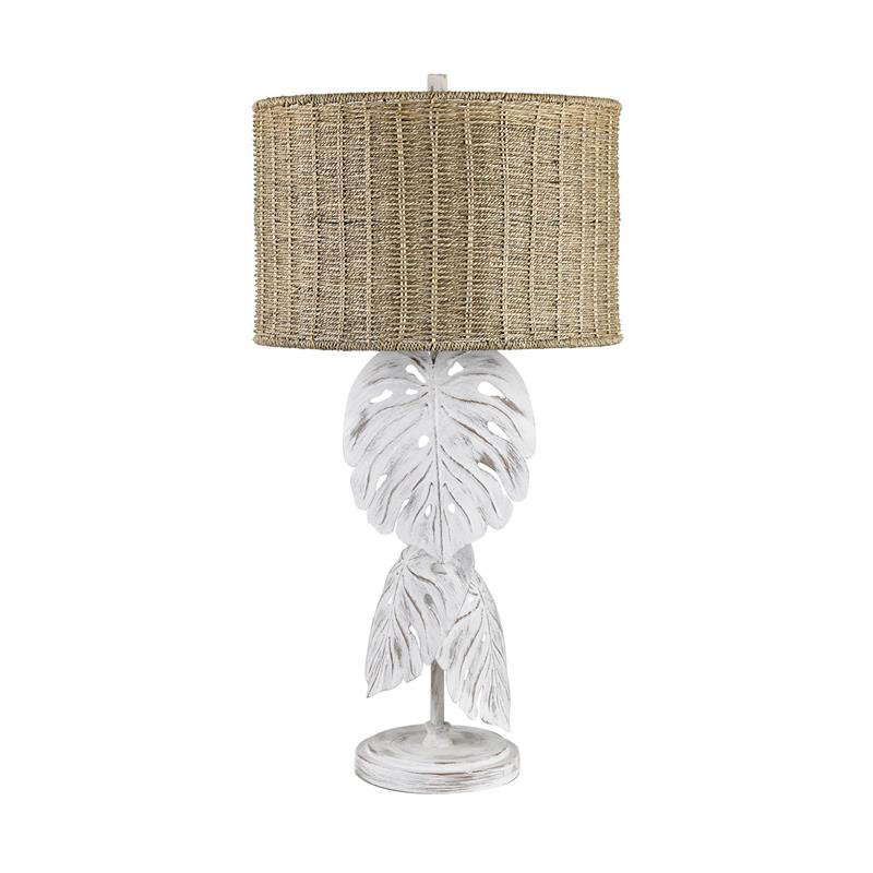 33.25" Metal Table Lamp With Tan Shade