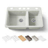 Riverby® 33" undermount double-bowl workstation kitchen sink