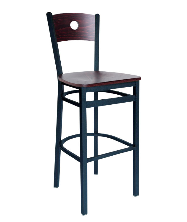 Tabouret de bar Darby, Acajou