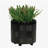 S/2 6/8" Textured Planters, Shiny Black-1337675862