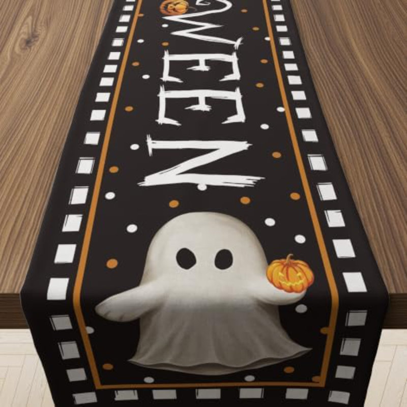 Décorations d'Halloween - Chemin de table de citrouille fantôme mignon