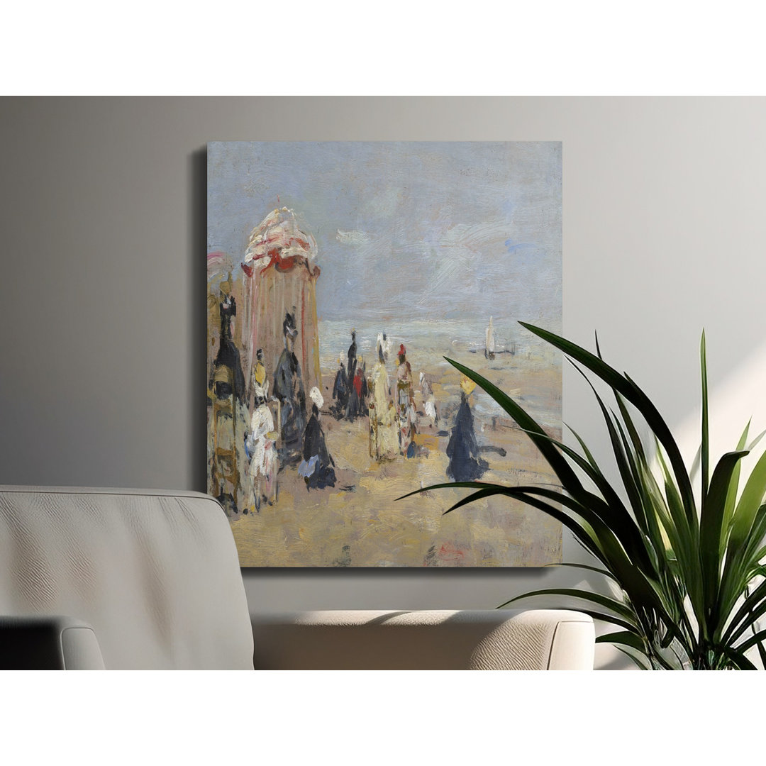 Beach Scene Canvas Wall Art, Boudin Painting, Gallery Wrapped Canvas Print, Ready to Hang, Archival Quality, Coastal decor, French