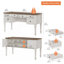 Bureau de direction Corretta Farmhouse 56'' avec 5 tiroirs, bureau pour bureau à domicile avec station de recharge, bureau d'ordinateur en bois avec compartiment de rangement arrière, bureau pour le travail et les études-1194620462