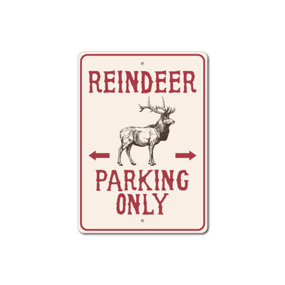 Reindeer Parking Aluminum Sign