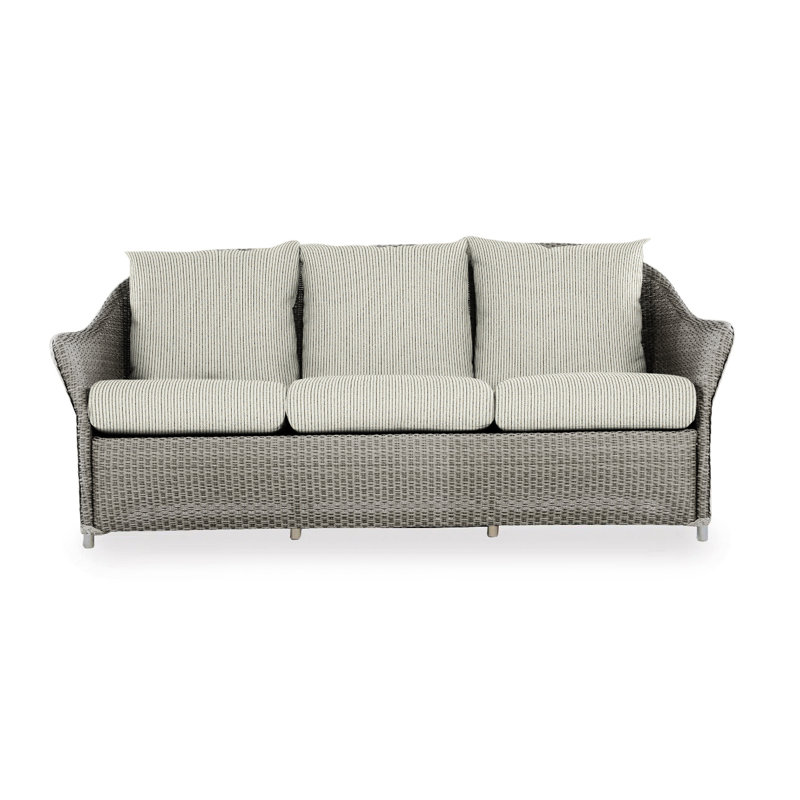 Weekend Retreat Outdoor 3 - Seat Patio Sofa, Pewter, Canvas Black Sunbrella® Canvas