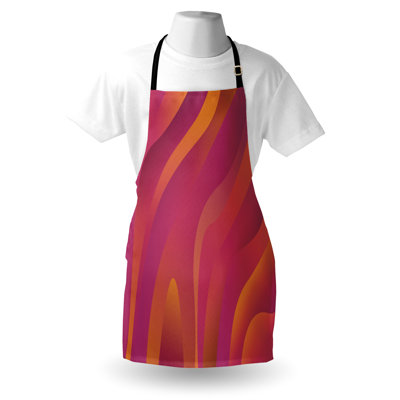 East Urban Home Art Abstract Apron Unisex Fluid Shapes Art Adult Size Magenta Orange