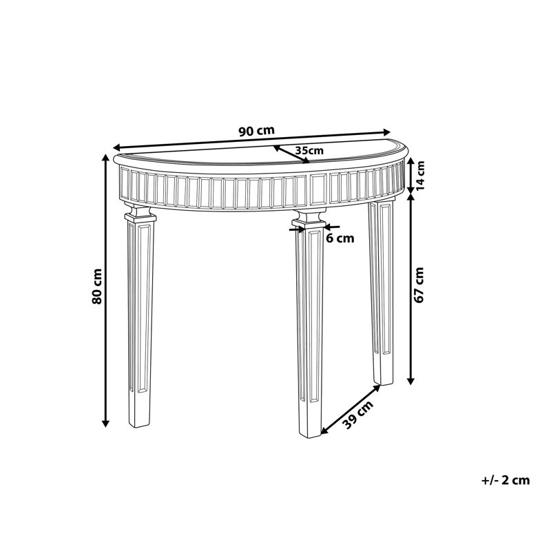 Additri 90cm Glass Top Console Table