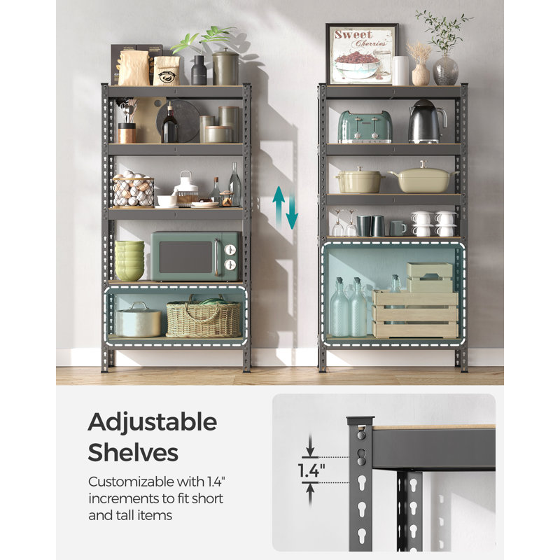 Étagère réglable, H 59,1 po x l 29,5 po x P 11,8 po, Gris