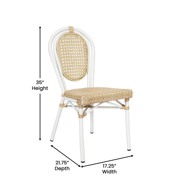 Chaises Paris Chiles All-Weather, Blanc / Brun clair