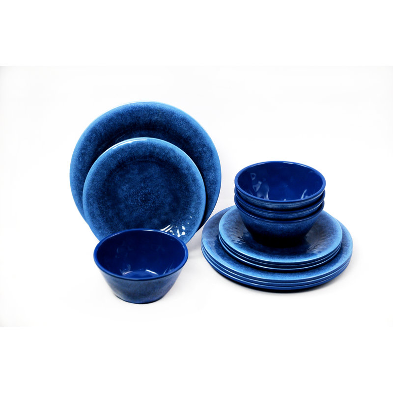 Bonney Melamine Dinnerware - Service for 4, Indigo