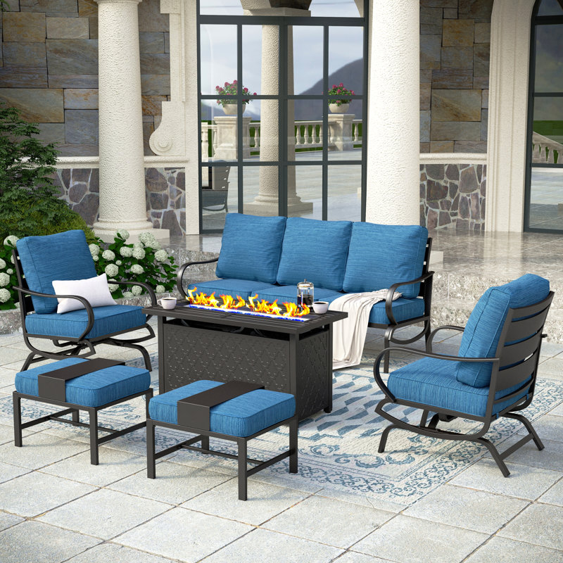 Tapasi Patio Conversation Set, Peacock Blue, Yes