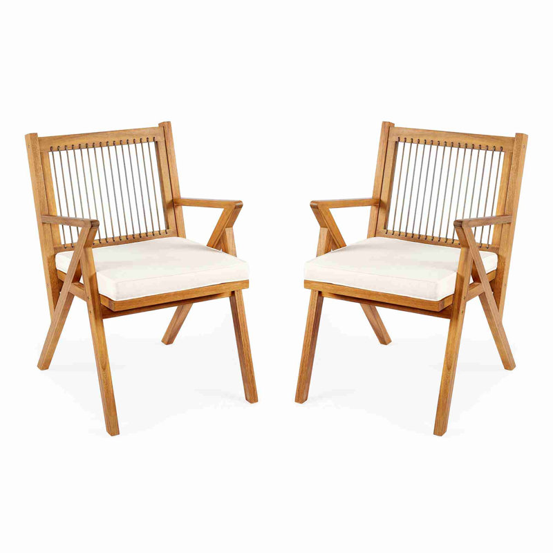 Ensemble de 2 chaises de patio avec coussin