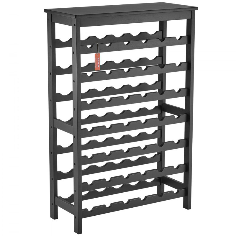 42 Bottle 7-Tier Modular Wine Rack Bamboo Wood Display Shelf with TableTop