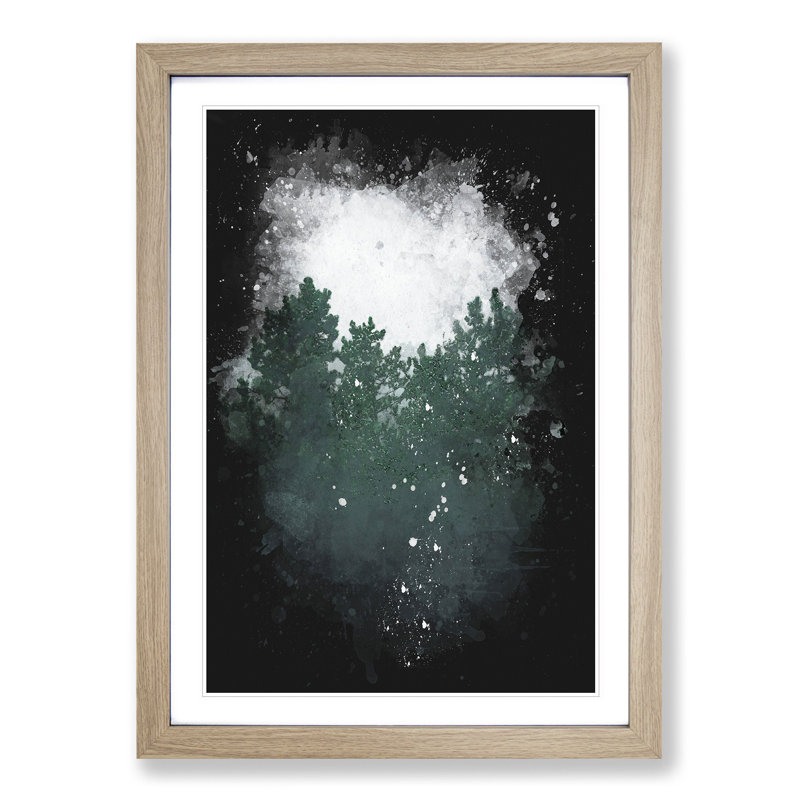 Snowing Upon The Trees - Painting, 33cm H x 24cm W x 2cm D, Oak Single Picture Frame Wood