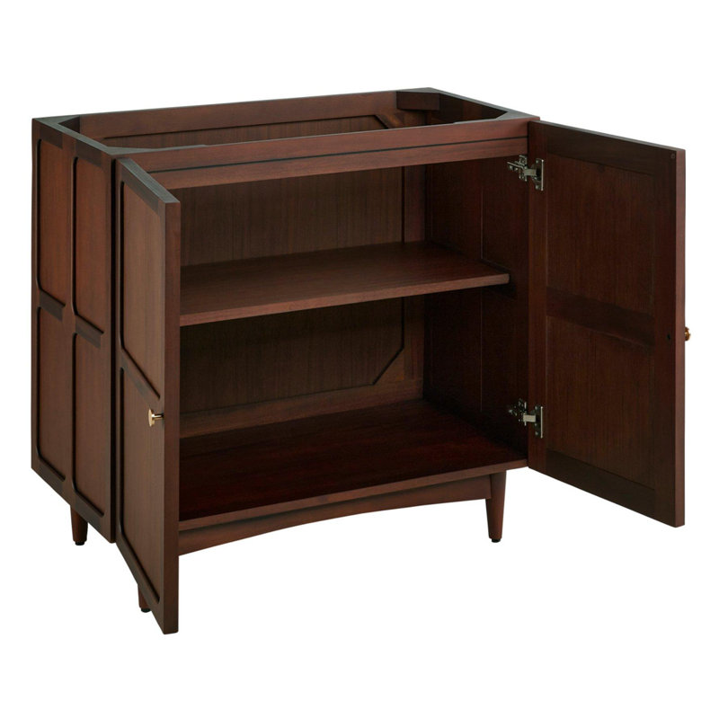 36" Delavan Vanity With Rectangular Undermount Sink, Single-Hole, Feathered White Quartz