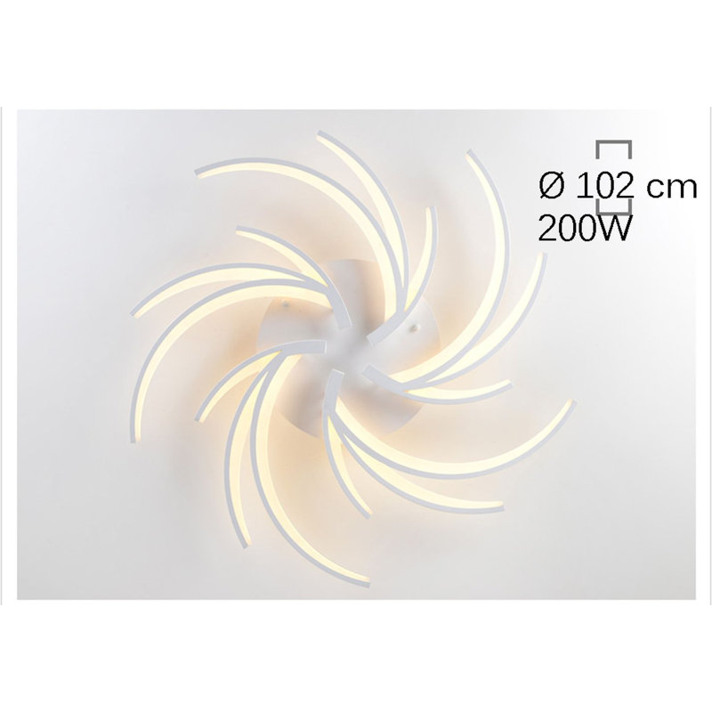 Vickers Acrylic LED Flush Mount, 15cm H x 102cm W x 102cm D, White