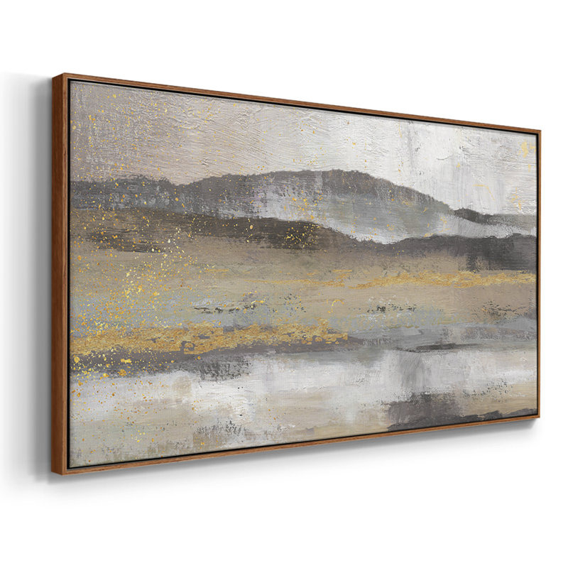 Rolling Hills - Toile tendue avec châssis encadré - Prêt à être accroché, H 25 po x l 49 po, Noyer