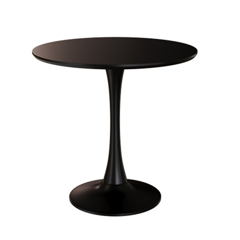 Table de salle à manger moderne 24 po avec table en tulipe, Bois manufacturé, H 19 po x L 23 po x l 23 po, Noir