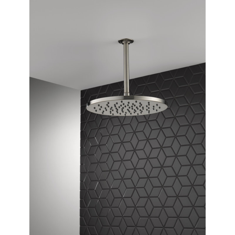Rain Fixed Shower Head with H2Okinetic Technology, Lumicoat Stainless