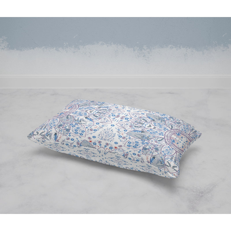 Floral Viceroy  Rectangular Throw Pillow, Purple/Blue