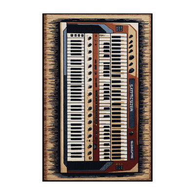 Washable Synthesizer Music Area Rug