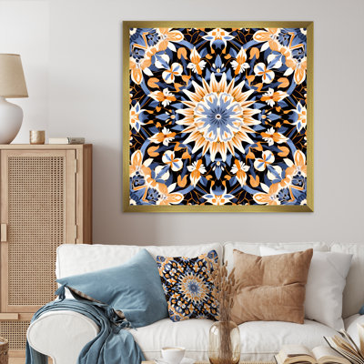 Yellow And Blue Tiles In Greece I - Abstract Tile Wall Art
