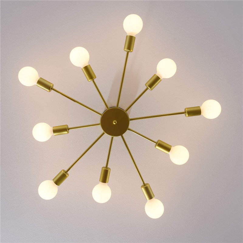 Austwell 10 - Light Sputnik Chandelier, Gold