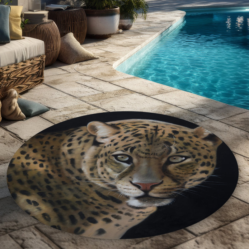 Realistic Fierce Leopard Rug | Hyperrealist Bedroom Decor